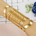 Gold Tone Wide Openwork Cuff Bracelets in Nine Geometric Designs view 9