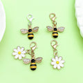 Yellow Bee And White Daisy Metal Charms With Lobster Clasps view 1