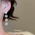 Silver Crystal Teardrop Necklace Multicolor Drop Earrings 3 Styles view 3