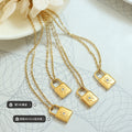 Padlock Pendant Necklace Star Crystal Gold Steel Tones view 2