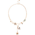 Star And Crescent Charm Gold Tone Necklace Jewelry Design view 5