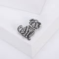 Crystal Bulldog Brooch In Gold And Silver Tones Decorative Lapel Pin view 4