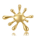 Polished Liquid Splash Metal Brooch in Two Finishes view 1