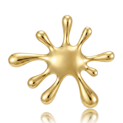 光面液滴飞溅造型 brooch shown from the front on a white background