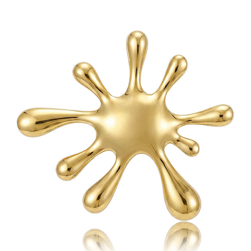 光面液滴飞溅造型 brooch shown from the front on a white background
