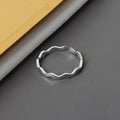 Silver Gold Open Wave Band Adjustable Ring Two Finishes view 2
