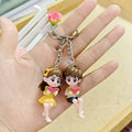 Sitting Couple Watermelon Resin Keychains Four Styles view 2