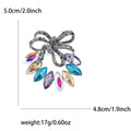 Rhinestone Bow Brooch Marquise Glass Crystal Fan Pin view 7