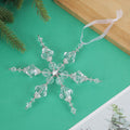 Clear Acrylic Snowflake Ice Ornaments Pearl Crescent Hangings view 6