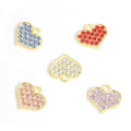 Colorful Rhinestone Heart Pendant Charms in 10 Styles view 4