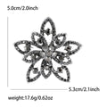 Layered Openwork Flower Brooch With Black Gray Crystals view 6