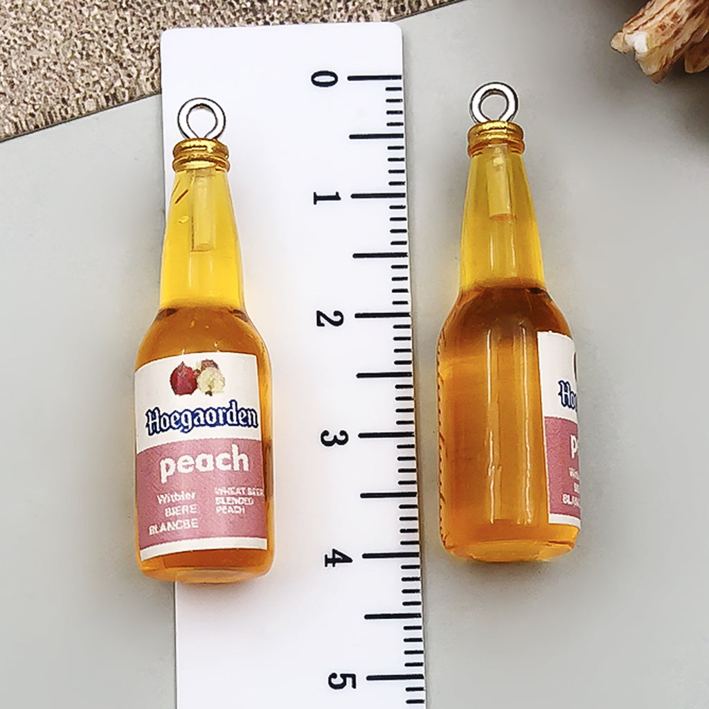 Acrylic Mini Beer Bottle Charm Pendant for DIY Keychain Necklace Earrings Making