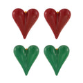 Green Red Enamel Oil Drip Heart Stud Earrings Stainless Steel view 5