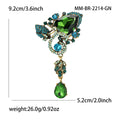 Teardrop Glass Dangle Brooch Five Color Options Metal Pin Brooch view 5