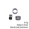 Greek Key Silver Tone Large Hole Spacer Beads For Jewelry Making view 3