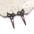 Silver Tone Bloody Weapon Printed Acrylic Hook Earrings view 4