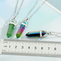 Silver Tone Bullet Crystal Pendant Necklaces in Five Colors view 2