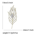 Crystal Feather Leaf Brooch for Jackets Scarves and Coats view 5