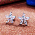 Five Petal Marquise Flower Stud Earrings Five Color Options view 3