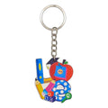 School Supplies Cartoon Wood Print Keychain Metal Ring view 5