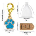 Enamel Paw Print Keychain Gold Lobster Clasp Eight Colors view 2