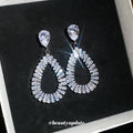 Crystal Teardrop Openwork Statement Drop Earrings Statement Jewelry Design view 2