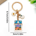 Four Orange Camping Beach and Palm Tree Metal Keychain Designs view 7