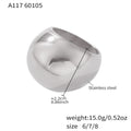 Domed Geometric Ring in Polished Gold and Silver Tones view 6