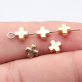 Cross Shaped Jewelry Spacer Beads in Four Metal Finishes view 3