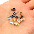 Fold-Over Cord End Crimp Clasps in Mixed Metal Finishes view 2