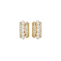 Faux Pearl Crystal Clip Earrings in Two Tones with Crystal Accents view 5