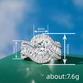 Round Center Stone Crossover Pavé Ring in Silver Tone view 4