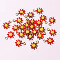 Tiny Enamel Daisy Metal Charms in Twelve Color Combinations view 6