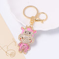 Rhinestone Cow Keychain Gold Metal Charm with Lobster Clasp view 8