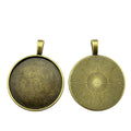 Plain Round 30 mm Cabochon Pendant Setting in Bronze Tone view 4