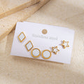 Black And White Geometric Six Piece Stud Earring Sets view 12