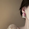 Color Block Geometric Statement Stud Earrings With Decorative Metal Accents view 4