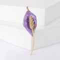 Long Stem Calla Lily Brooch in Four Translucent Enamel Colors view 6
