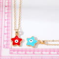 Gold Tone Star Evil Eye Pendant Necklaces in Four Colors view 5