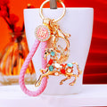 Crystal Flying Horse Keychains with Six Fortune Cord Options view 2
