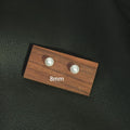 Five Size Classic White Pearl Look Round Stud Earrings view 9