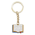 Open Book Sun Face Enamel Keychain Blue or Red Cover view 7