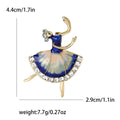 Enamel Ballerina Brooch Purple or Blue Rhinestone Hem Pin view 7