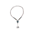 Ceramic Heart Pendant Cord Necklace Multicolor Glaze Beads view 5