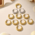 Scaled Teardrop Hoop Earrings in Gold and Silver Tone view 3