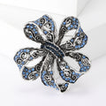 Looped Crystal Flower Brooch in Four Finishes Decorative Lapel Accessory view 6
