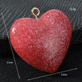 Glossy Glitter Resin Heart Charm Pendant Two Colors view 3