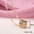 Gold Filigree Barrel Bead Clear Pavé Pendant Necklace view 5