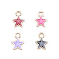 Small Enamel Star Charms in Four Colors with Gold Tone Edges view 5