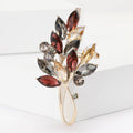 Two Leaf Crystal Branch Brooch in Four Rich Colorways view 2